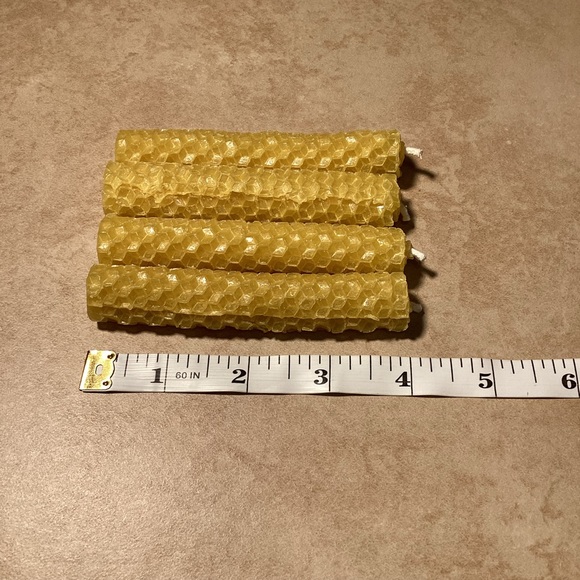 Meditation Handmade Beeswax Candles Set of Four Rolled with Intention - Picture 3 of 4